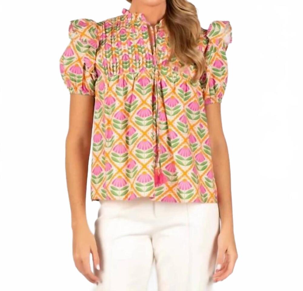 NEW SINCERELY OURS nora short sleeve top in floral magic